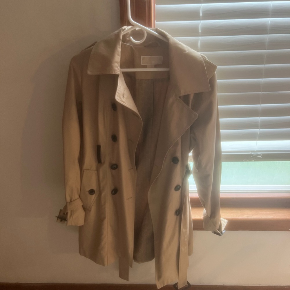 Michael Kors Tan Double-Breasted Trench Coat